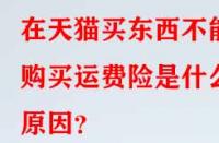 在天貓買東西不能購買運費險是什么原因？