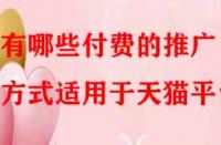 有哪些付費(fèi)的推廣方式適用于天貓平臺(tái)？