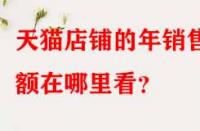 天貓店鋪的年銷售額在哪里看？