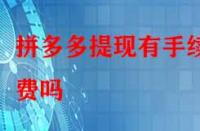 拼多多提現(xiàn)有手續(xù)費嗎？除了這個還有別的費用嗎？