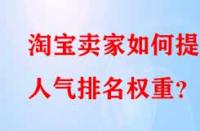 淘寶賣家如何提升人氣排名權(quán)重？