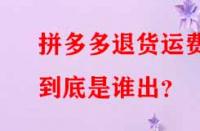 拼多多退貨運(yùn)費(fèi)到底是誰出？