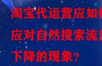 淘寶代運營應如何應對自然搜索流量下降的現(xiàn)象？