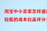 淘寶中小賣家怎樣通過較低的成本拉高評分？