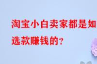 淘寶小白賣家都是如何選款賺錢的？