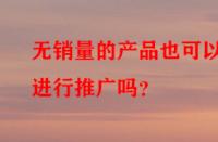 無銷量的產(chǎn)品也可以進(jìn)行推廣嗎？