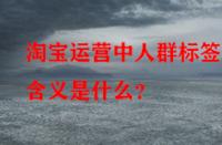 淘寶運營中人群標簽的含義是什么？