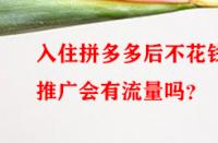 入住拼多多后不花錢推廣會(huì)有流量嗎？