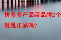 拼多多產(chǎn)品帶品牌2個(gè)字就是正品嗎？